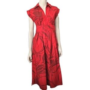 BANANA REPUBLIC Band-Waist Poplin Midi Dress Sz 2 XS